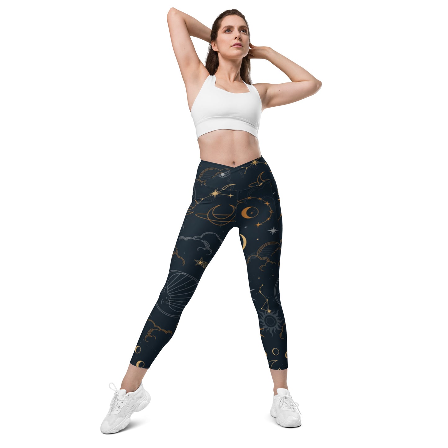 Ferenchella Crossover Leggings With Pockets/Design