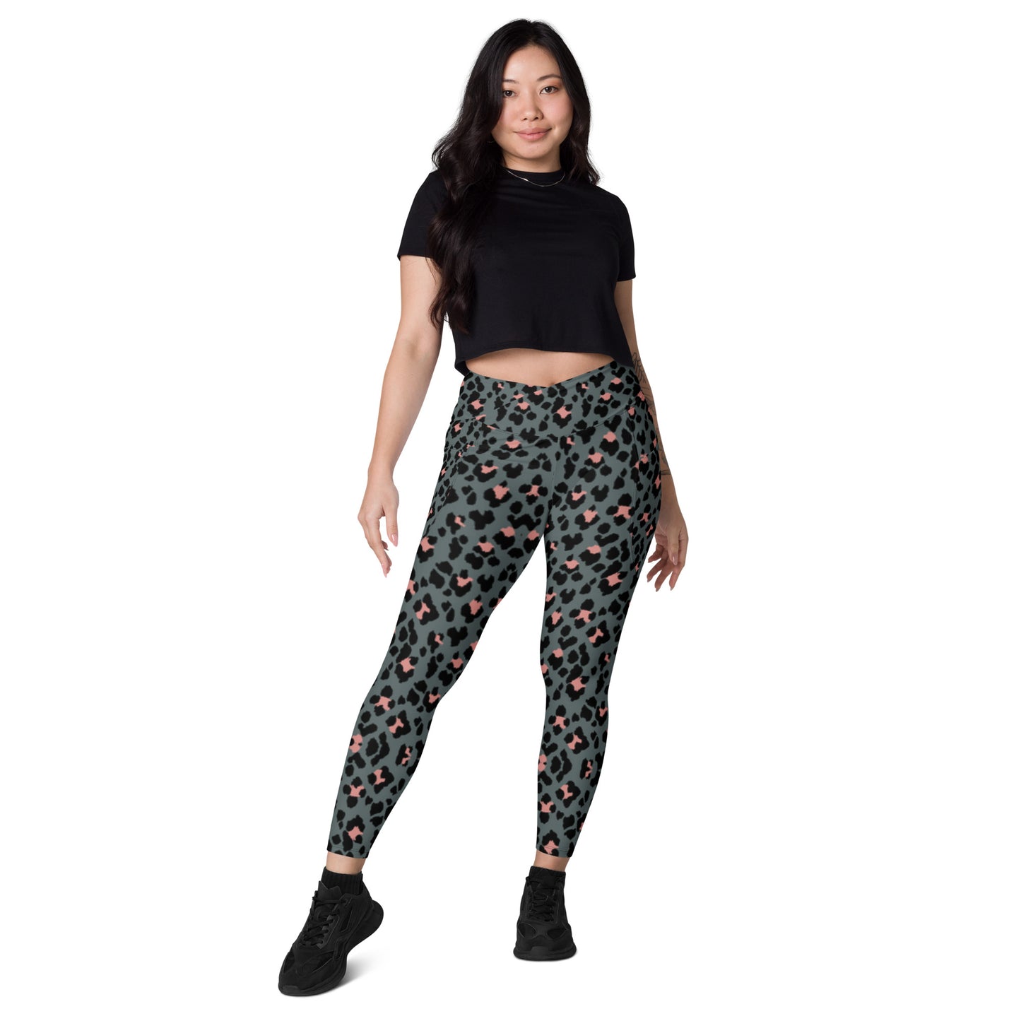 Ferenchella Crossover Leggings With Pockets/Design