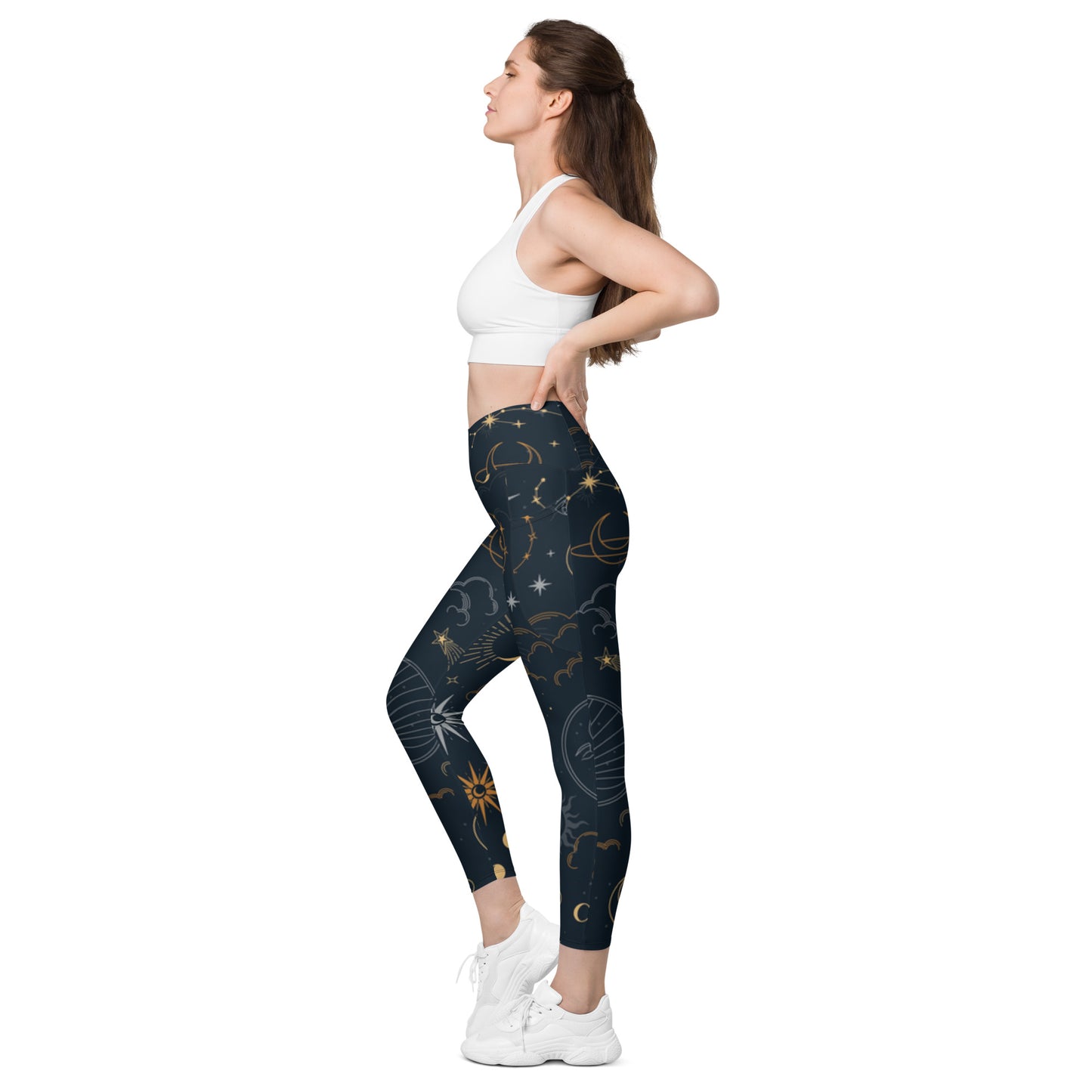 Ferenchella Crossover Leggings With Pockets/Design