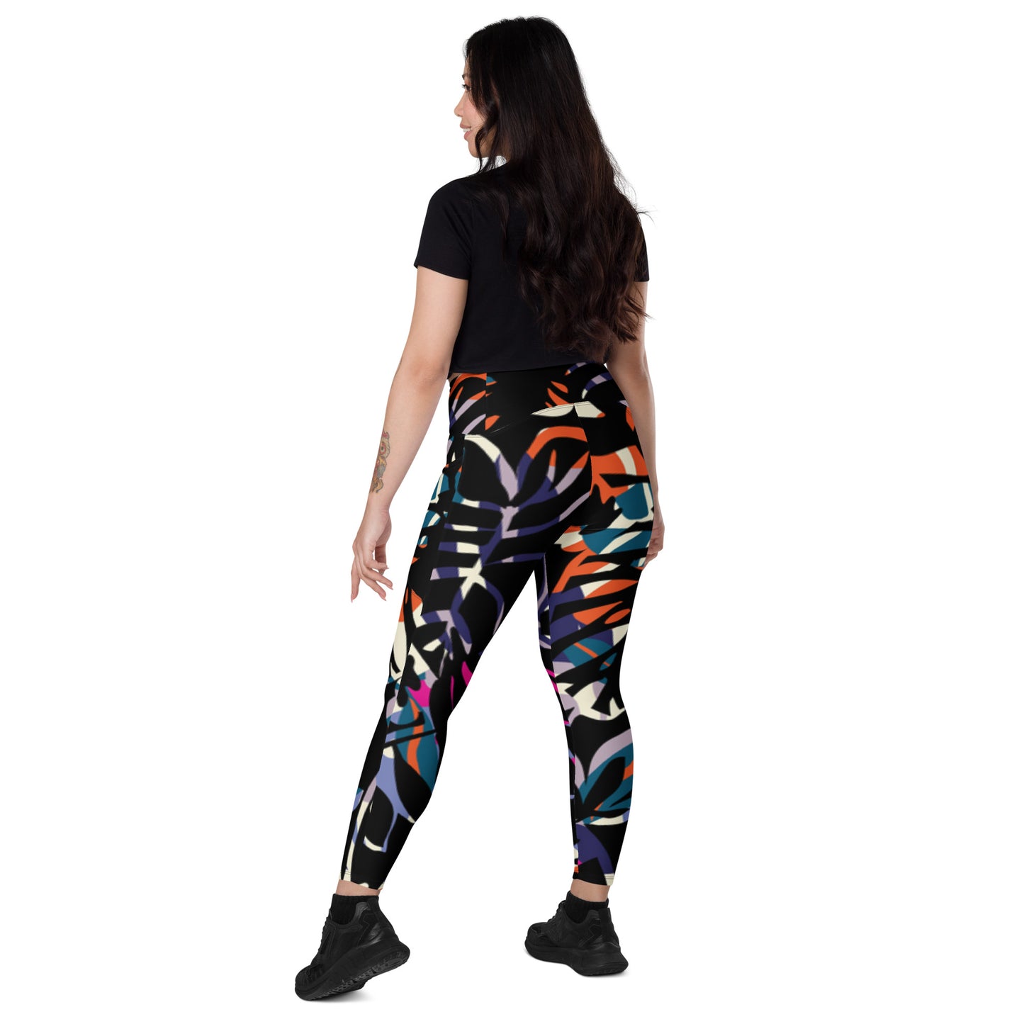 Ferenchella Crossover Leggings With Pockets/Design