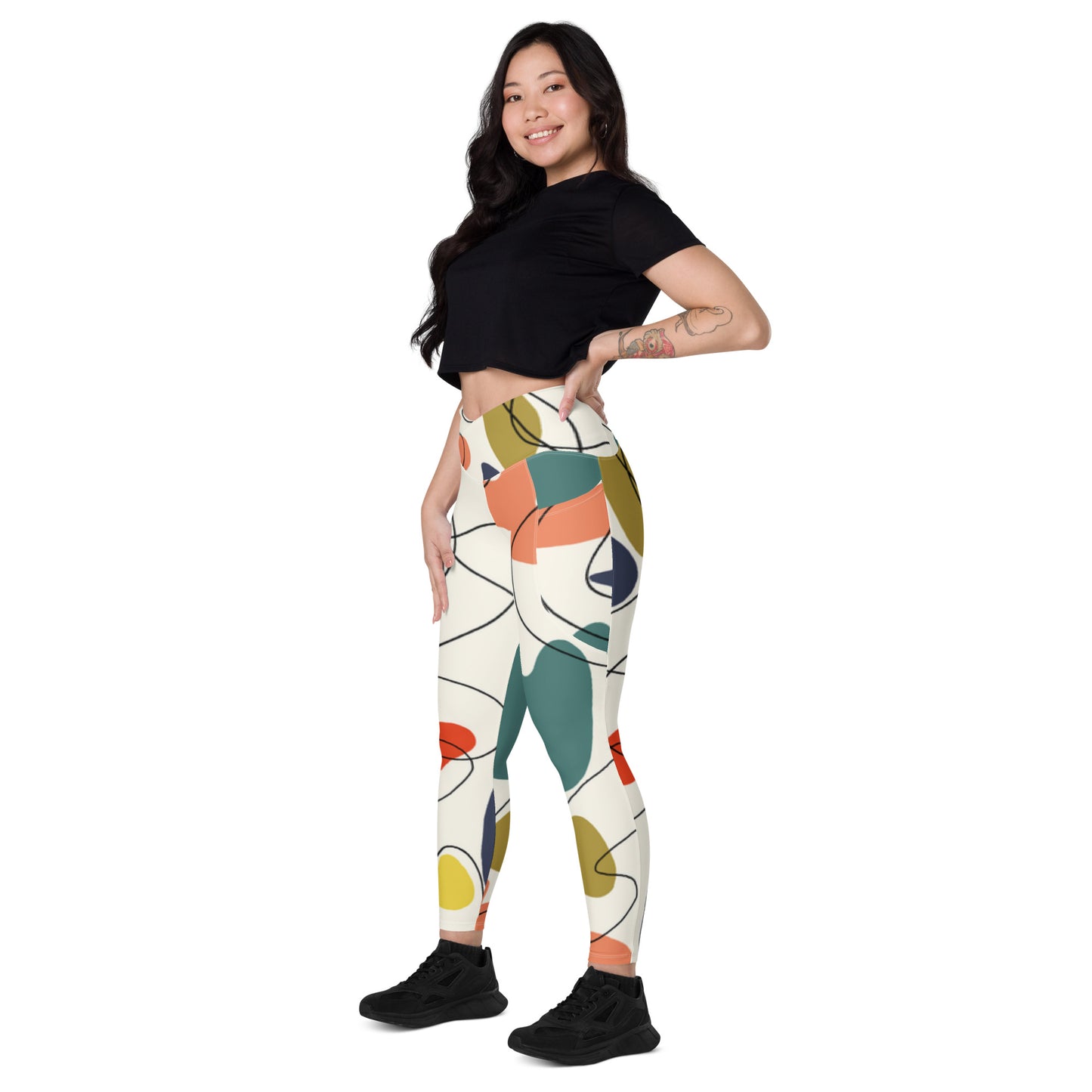 Ferenchella Fashion Print Leggings With Pockets