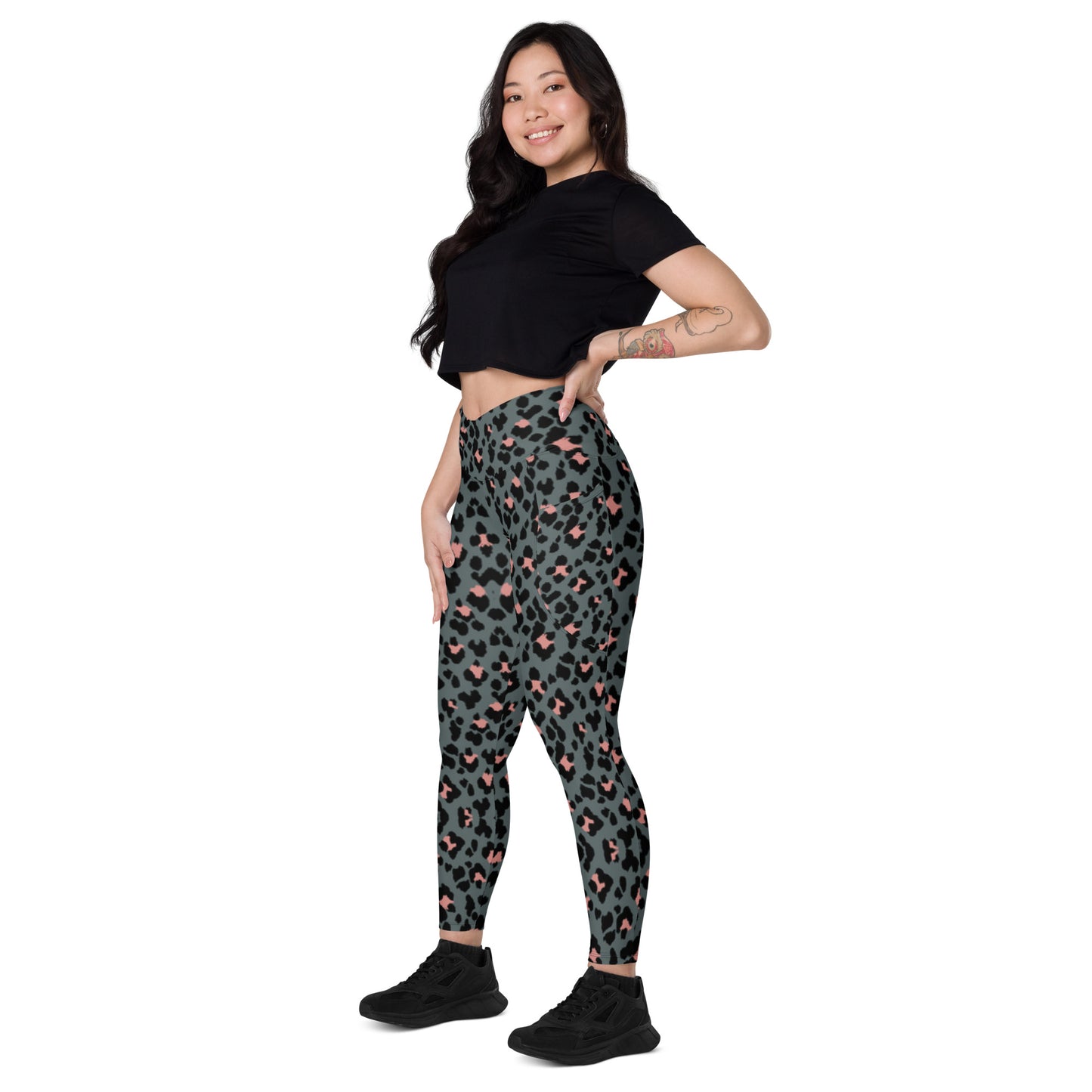 Ferenchella Crossover Leggings With Pockets/Design